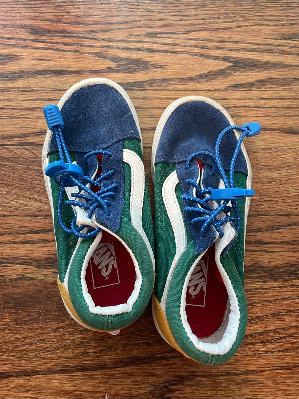 Vans Kids Low-Top Sneakers in Blue, Green & Yellow